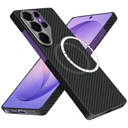 Кевларен кейс с MagSafe за Samsung Galaxy S26 Ultra - Techsuit Aramid Fiber MagSafe Ultra Slim Case (черен)