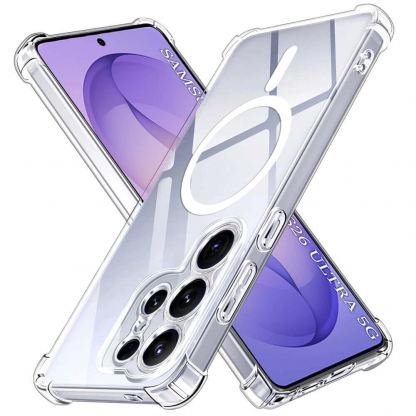 Удароустойчив силиконов (TPU) калъф с MagSafe за Samsung Galaxy S26 Ultra - Techsuit Shockproof Clear Silicone Case (прозрачен) 