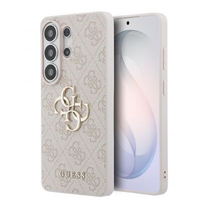 Дизайнерски кожен кейс за Samsung Galaxy S26 Ultra - Guess PU 4G Metal Logo Leather Hard Case (розов)