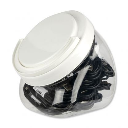 4smarts Basic POS Jar with 20 pcs. USB-C Cable - комплекта от 20 USB-C кабела с буркан (черен)