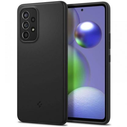 Качествен тънък матиран кейс за Samsung Galaxy A53 5G - Spigen Thin Fit Case (черен)