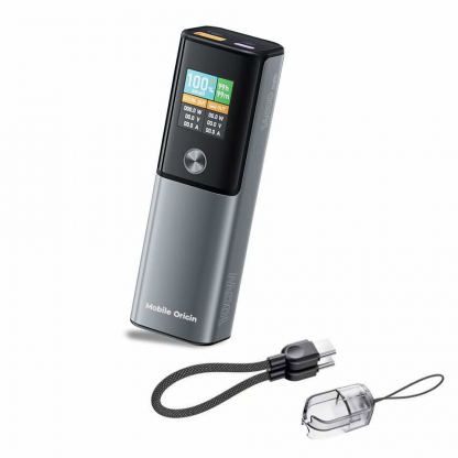 Външна батерия с USB-C и USB-A изходи и технология за бързо зареждане - Mobile Origin PB12 Display Power Bank 100W PD 14000 mAh