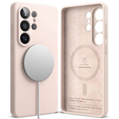  Силиконов (TPU) калъф с MagSafe за Samsung Galaxy S26 Ultra - Ringke Liquid Silicone Magnetic Case (розов) 