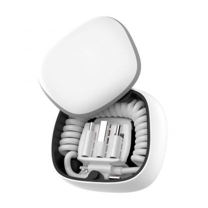 4smarts Powerbank All-Portable - външна батерия с USB-C кабел и Micro-USB, Lightning USB-A накрайници (бял)