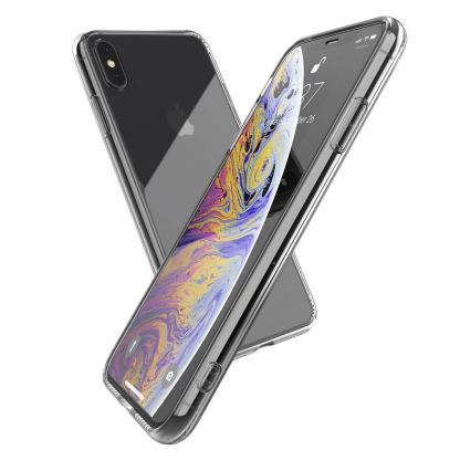 X-doria Glass Plus Case - хибриден кейс със стъклена задна част за iPhone 11 Pro Max, iPhone XS Max (прозрачен)