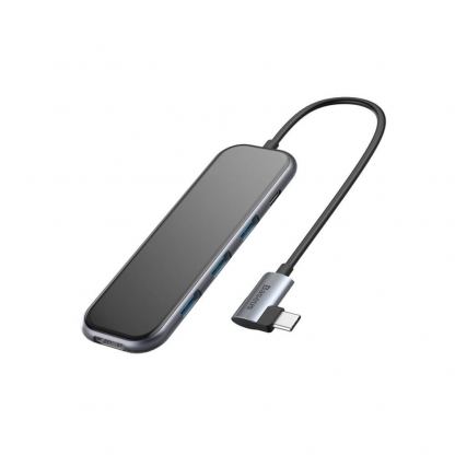 Baseus USB-C Mirror Series Hub CAHUB-BZ0G - мултифункционален хъб за свързване на допълнителна периферия за устройства с USB-C (тъмносив)