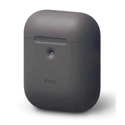 Elago Airpods Silicone Case - силиконов калъф за Apple Airpods 2 with Wireless Charging Case (тъмносив)