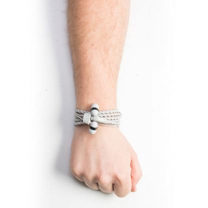 Wraps Talk In-Ear Earphones - иновативни слушалки (гривна) с микрофон за iPhone и мобилни устройства (сребрист)