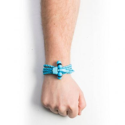 Wraps Talk In-Ear Earphones - иновативни слушалки (гривна) с микрофон за iPhone и мобилни устройства (син)