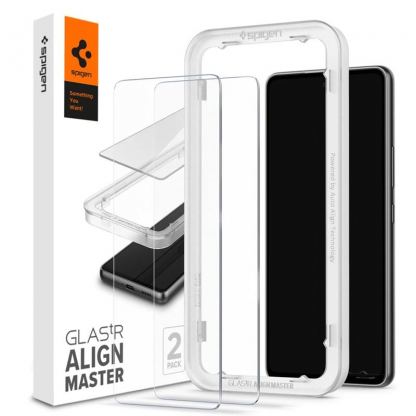 2 броя стъклени защитни покрития за дисплея на Samsung Galaxy A53 5G - Spigen Glass.Tr Align Master Tempered Glass 2 Pack (прозрачен)