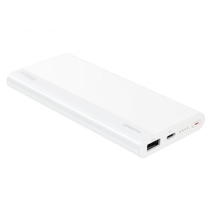 Huawei Power Bank 10000mAh 18W CP11QCH - външна батерия с USB-C и USB изходи за смартфони и таблети (бял)