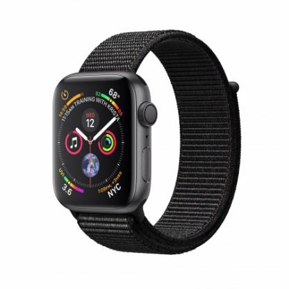 Apple Watch Series 4, 44mm Space Grey Aluminum Case with Black Sport Loop - умен часовник от Apple