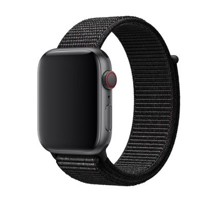 Apple Black Sport Loop Regular - оригинална текстилна каишка за Apple Watch 42мм, 44мм (черен)