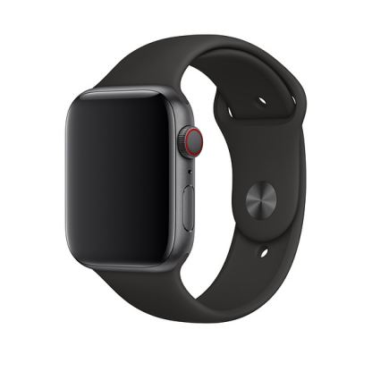 Apple Sport Band S/M & M/L - оригинална силиконова каишка за Apple Watch 42мм, 44мм (черен) (retail)