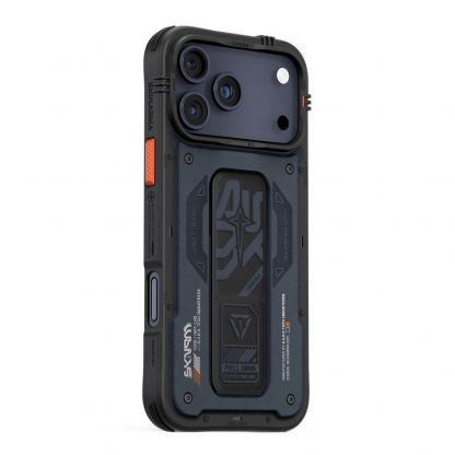 Хибриден удароустойчив кейс с MagSafe за iPhone 17 Pro Max - Skinarma Aegis Magnetic Hybrid Case (черен)