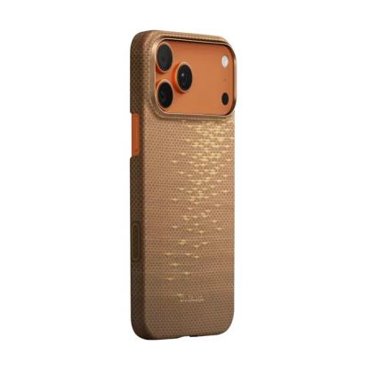 Кевларен кейс с MagSafe за iPhone 17 Pro Max - Pitaka Glints of Gold Edge Ultra Slim Aramid Fiber Case
