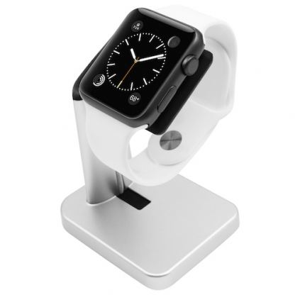 Macally Apple Watch Stand - луксозна алуминиева поставка за Apple Watch (сребриста)