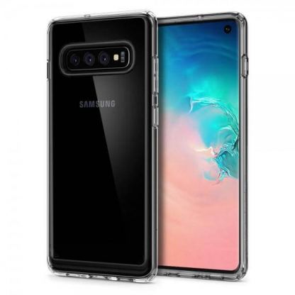 Spigen Crytal Hybrid Case - хибриден кейс с висока степен на защита за Samsung Galaxy S10 (прозрачен)