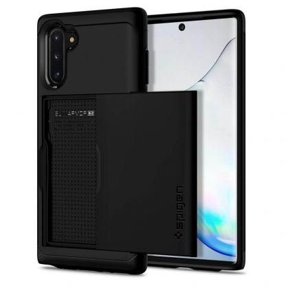 Spigen Slim Armor CS Case - хибриден кейс с отделение за кр. карти и най-висока степен на защита за Samsung Galaxy Note 10 (черен)