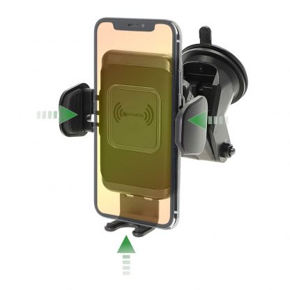 4smarts Inductive Fast Charger VoltBeam Touch 10W - поставка за кола с безжично зареждане за QI съвместими смартфони (черен)