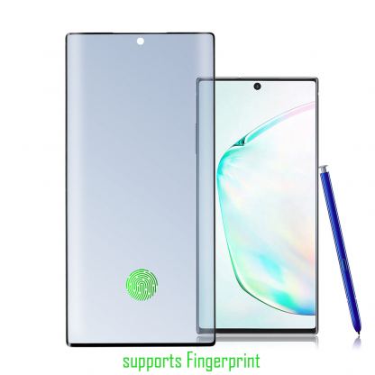 4smarts Second Glass UltraSonix with Colour Frame - калено стъклено защитно покритие с извити ръбове за Samsung Galaxy Note 10 Plus, Note 10 Plus 5G (черен-прозрачен)