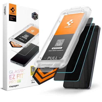2 броя стъклени защитни покрития с определен ъгъл на виждане за дисплея за Samsung Galaxy S26 Plus - Spigen Glass tR EZ Fit Pro HD Privacy Tempered Glass 2 Pack