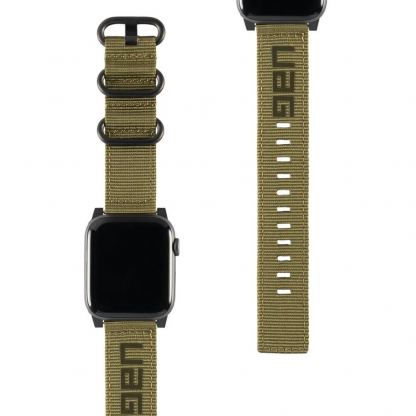 Urban Armor Gear Active Nato Strap - изключително здрава текстилна каишка за Apple Watch 42мм, 44мм (зелен)