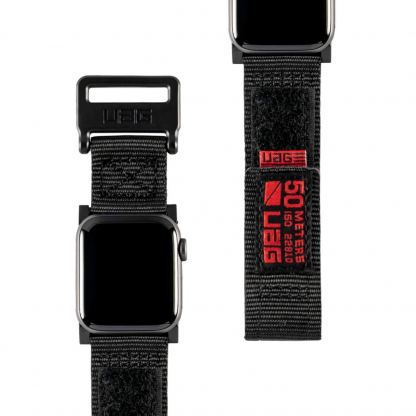 Urban Armor Gear Active Watch Strap - изключително здрава текстилна каишка за Apple Watch 42мм, 44мм (черен)