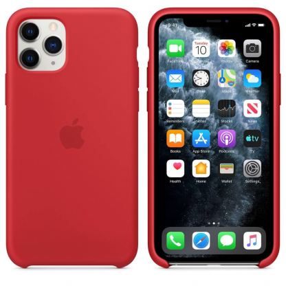 Apple Silicone Case - оригинален силиконов кейс за iPhone 11 Pro (червен)