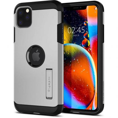 Spigen Tough Armor Case - хибриден кейс с най-висока степен на защита за iPhone 11 Pro (сребрист)