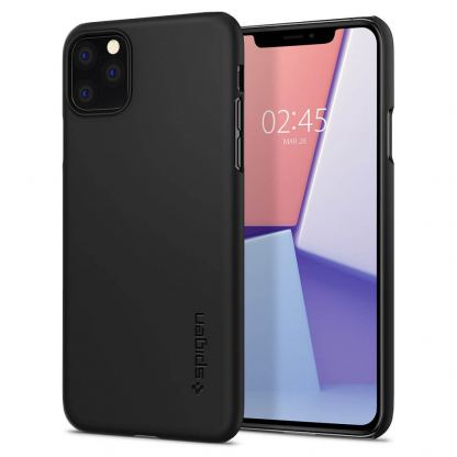 Spigen Thin Fit Case - качествен тънък матиран кейс за iPhone 11 Pro (черен)