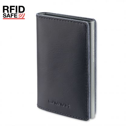 4smarts LAVAVIK Anti-RFID Wallet - кожен портфейл с RFID защита (тъмносин) 
