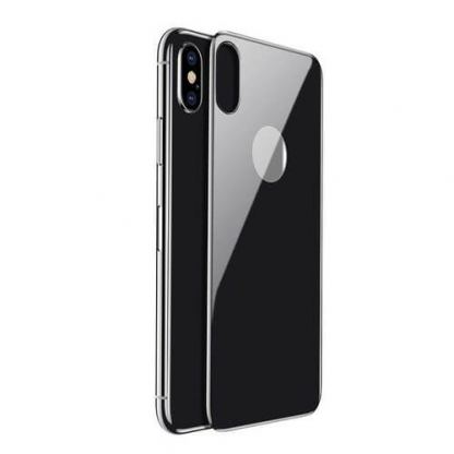 Baseus Back Glass Film - калено стъклено защитно покритие за задната част на iPhone X (тъмносив)