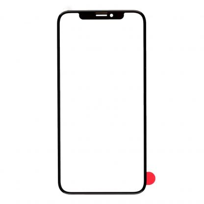OEM iPhone X Glass Lens Screen and Frame Cold Pressed - външно стъкло с рамка и лещи за камерата за iPhone X (черен)