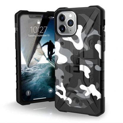 Urban Armor Gear Pathfinder Camo - удароустойчив хибриден кейс за iPhone 11 Pro (бял камуфлаж)