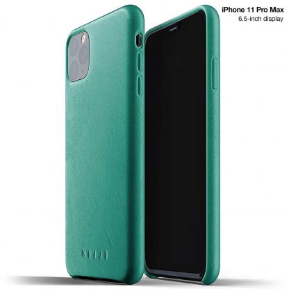 Mujjo Full Leather Case - кожен (естествена кожа) кейс за iPhone 11 Pro Max (зелен)