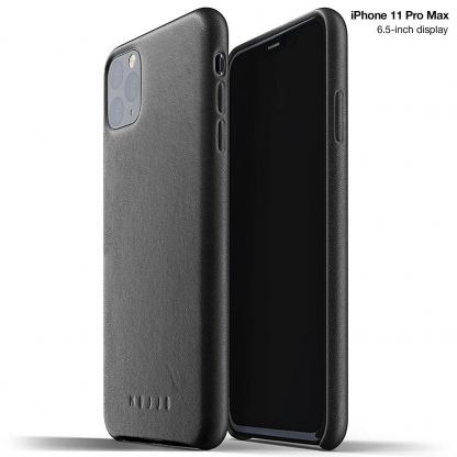 Mujjo Full Leather Case - кожен (естествена кожа) кейс за iPhone 11 Pro Max (черен)