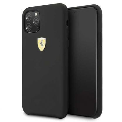 Ferrari Hard Silicone Case - силиконов (TPU) калъф за iPhone 11 Pro (черен)