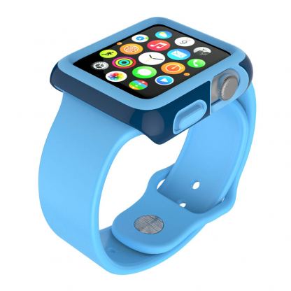 Speck CandyShell Fit Case - удароустойчив хибриден кейс за Apple Watch 38 mm (син)