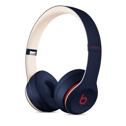 Beats Solo 3 Wireless On-Ear Headphones Beats Club Collection - професионални безжични слушалки с микрофон и управление на звука (тъмносин)