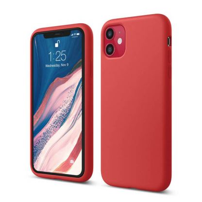 Elago Soft Silicone Case - силиконов (TPU) калъф за iPhone 11 (червен)