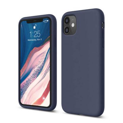 Elago Soft Silicone Case - силиконов (TPU) калъф за iPhone 11 (тъмносин)