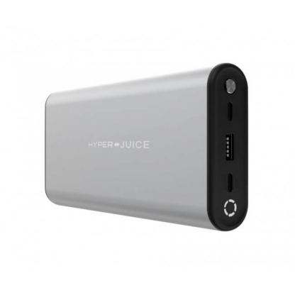 HyperJuice 130W USB-C PD Battery - преносима външна батерия с 2 x USB-C порта и USB изход за зареждане на мобилни устройства с мощност до 130W (27000 mAh) (сребрист)