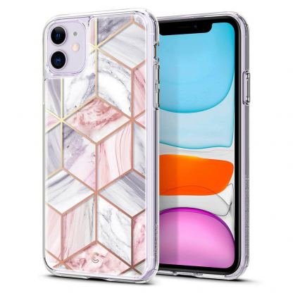 Spigen Ciel Cyrill Etoile Pink Marble Case - дизайнерски удароустойчив кейс за iPhone 11 (прозрачен)