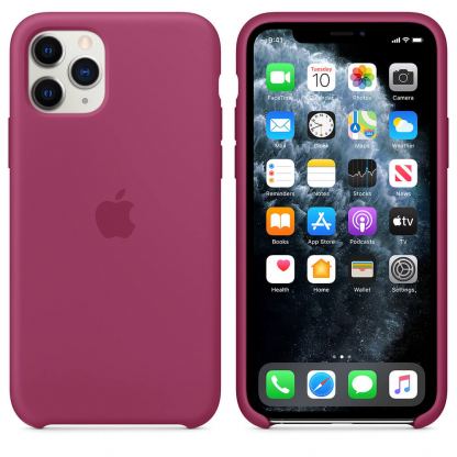 Apple Silicone Case - оригинален силиконов кейс за iPhone 11 Pro (светлочервен)