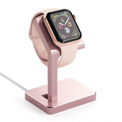 Satechi Aluminum Apple Watch Stand - луксозна алуминиева поставка за Apple Watch (розово злато)