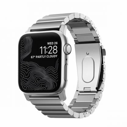 Nomad Strap Stainless Steel Band - титаниева каишка за Apple Watch 42мм, 44мм (сребрист)