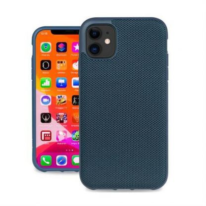 Evutec Ballistic Nylon + Vent Mount - хибриден TPU калъф с магнитна поставка за кола за iPhone 11 (син) 