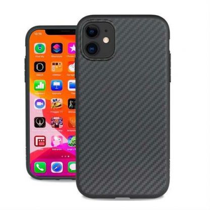 Evutec Karbon AER Series AFIX + Magnetic Mount - кевларен кейс и магнитна поставка за кола за iPhone 11 (черен) 