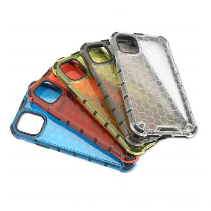 4smarts Hard Cover HEXAGON Case - удароустойчив хибриден кейс за iPhone 11 (червен)